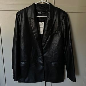 Zara Leather Blazer